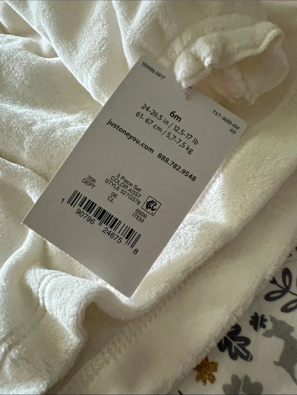 Carter's Cream Plush Tunic with Gold Accent Buttons pant and headband set